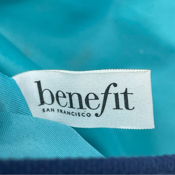 Blue Benefit San Francisco Cosmetic Clutch Makeup Bag with Snap Front - Picture 9 of 16